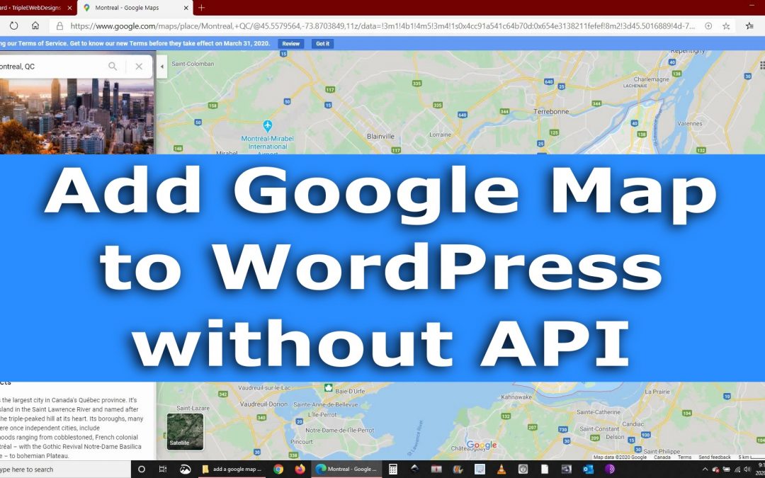 Add a Google Map without API to your WordPress Website step by step