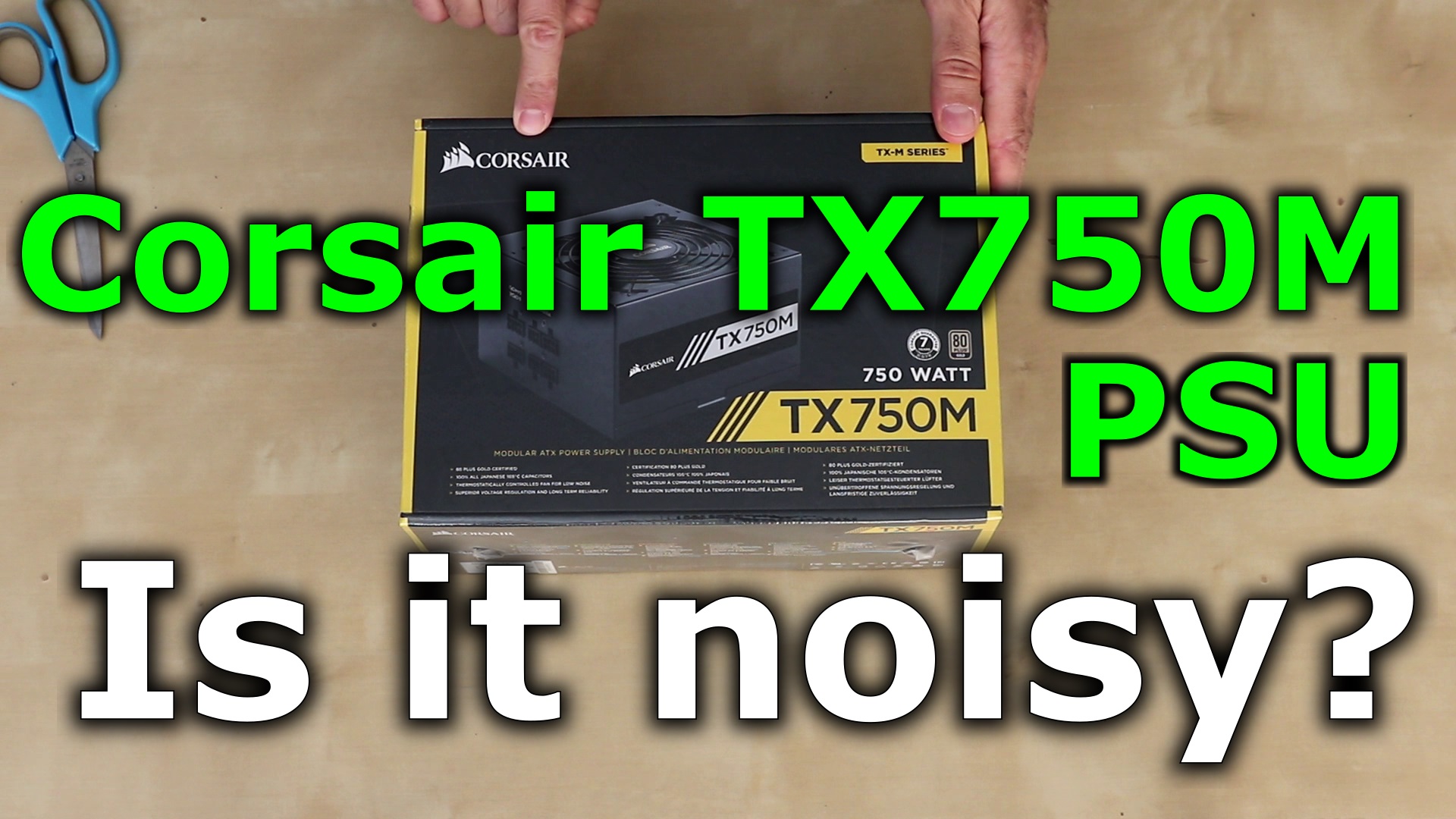 Corsair TX750M Power Supply unboxing and noise level test. Corsair 750 watt power supply