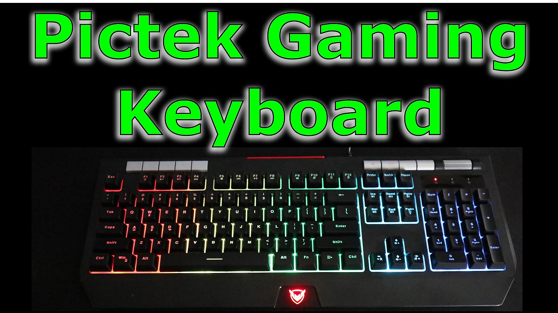 Affordable gaming keyboard Pictek full RGB with volume knob