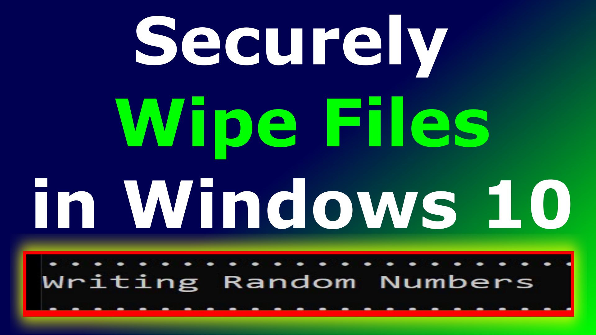 How to securely wipe a hard drive or USB key in Windows 10 with Cipher