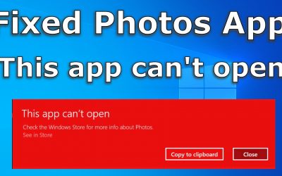 How to fix the Photos app and other Apps in Windows 10