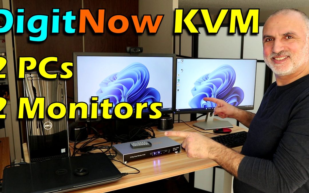 Effortlessly Connect Two PCs to Two Monitors with the DigitNow KVM Switch